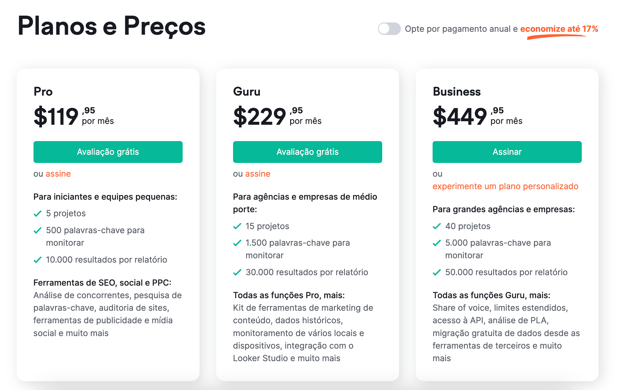 14 melhores alternativas do Google Analytics para 2023 3 planos e preços da semrush