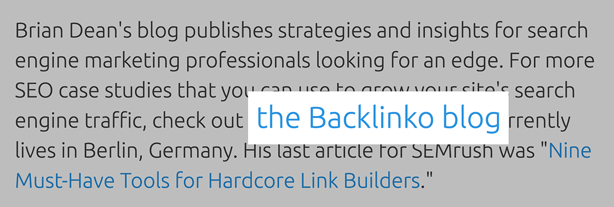 SEMrush – Backlinko link