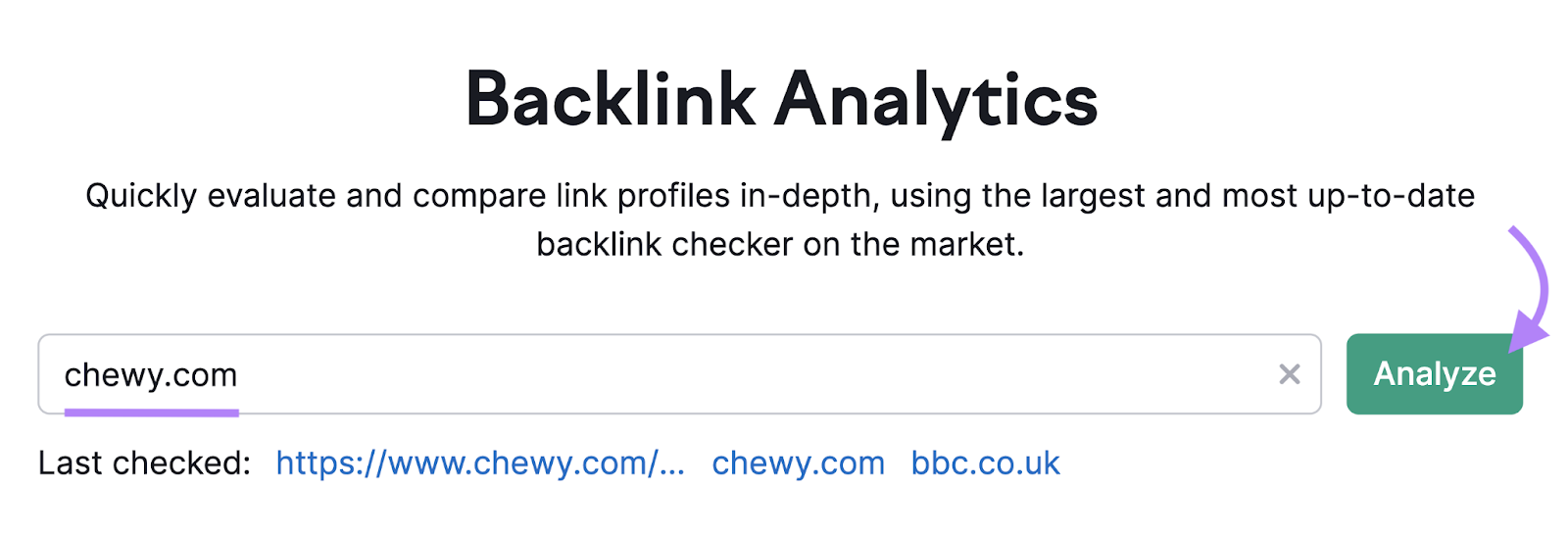search chewy.com successful  backlink analytics tool