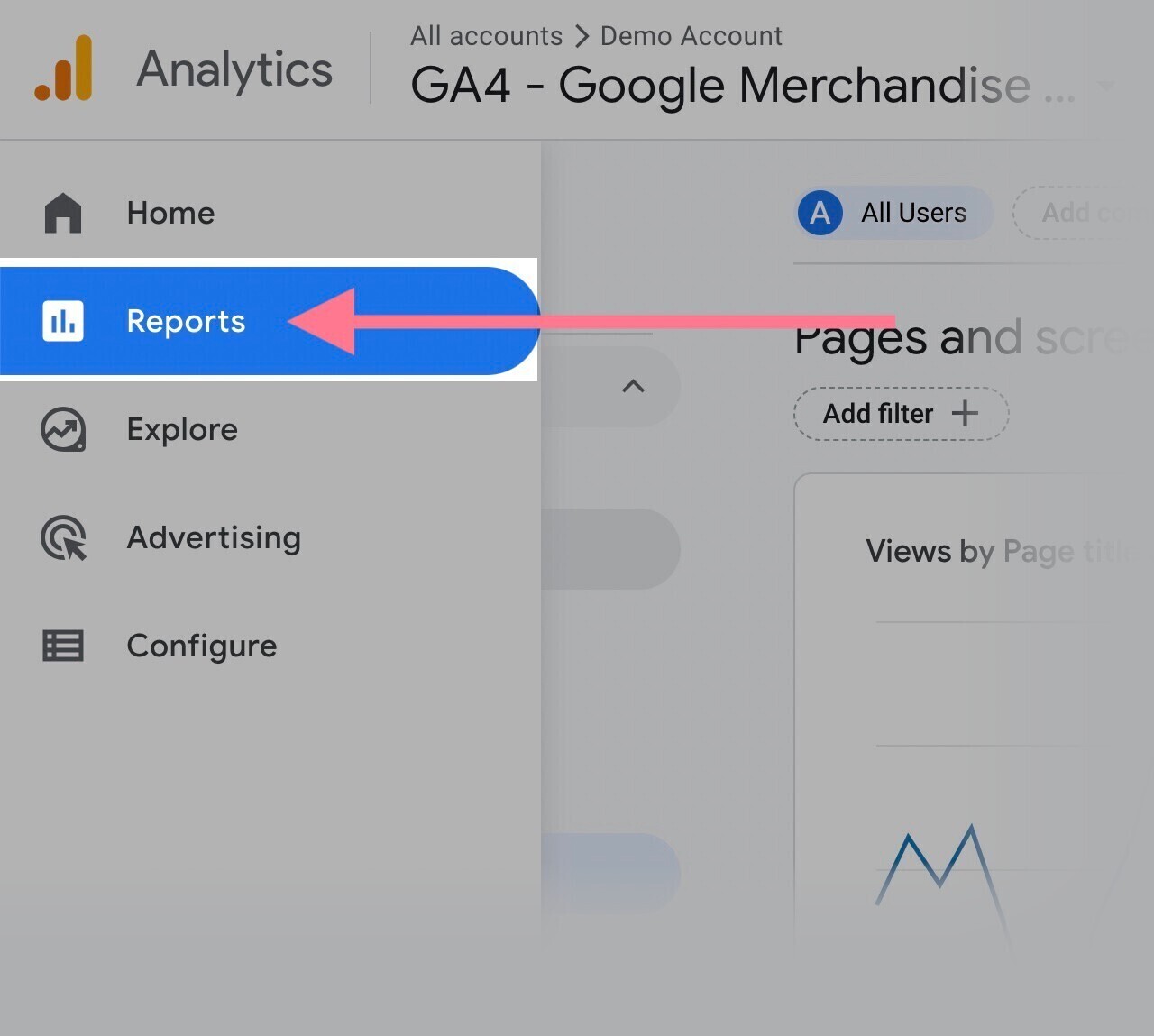 Reports tab successful  Google Analytics