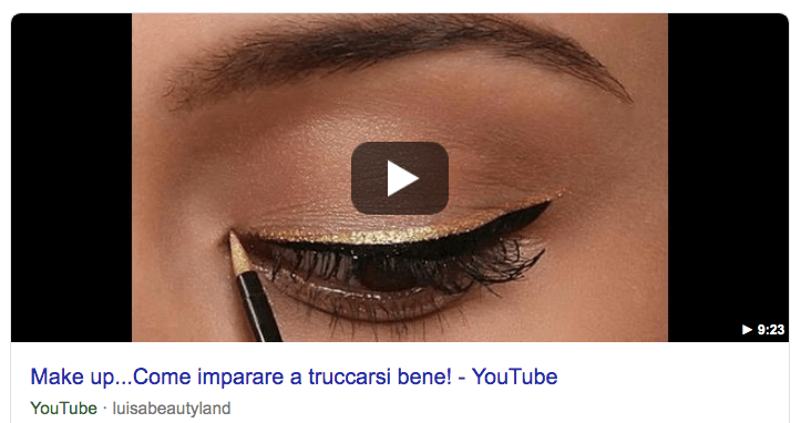 Featured snippet video da Youtube nelle serp di Google