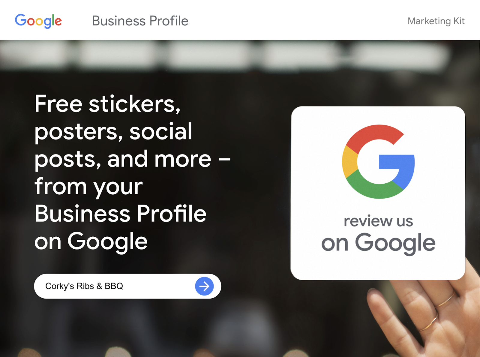 Free customized marketing kit from Google