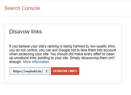 Search Console - Disavow Links