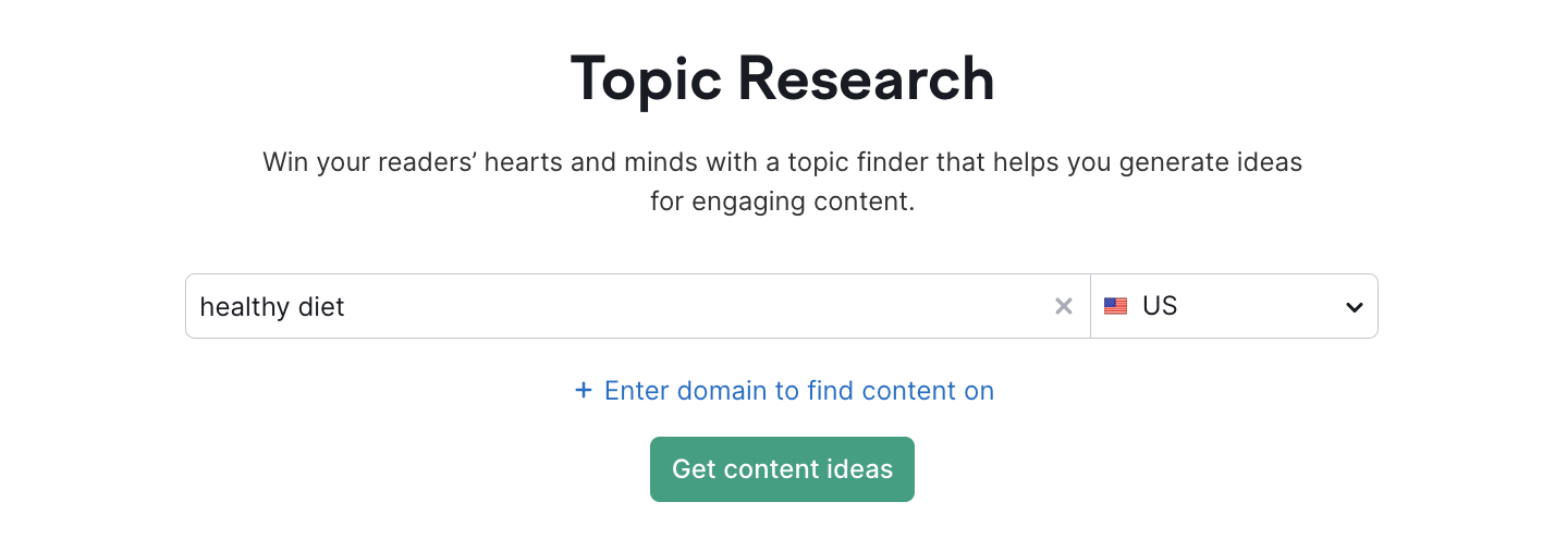 Topic research tool - step 1