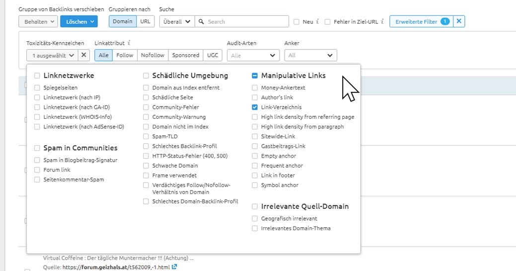 Backlink Audit: Link-Verzeichnisse finden