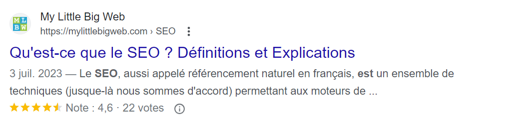 Exemple de meta description tronquée