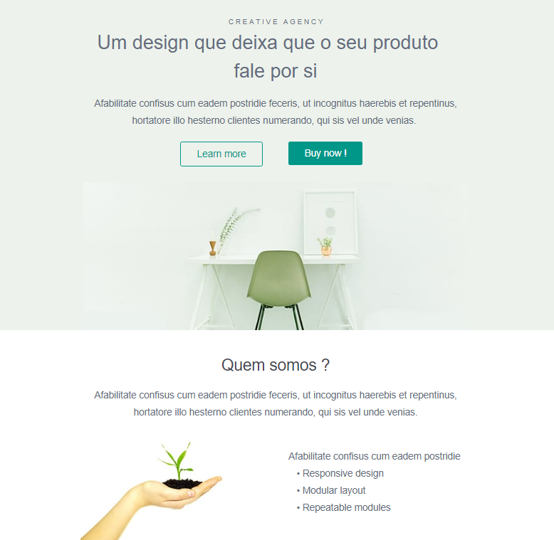 Um modelo de email clássico e limpo, sem distrações!