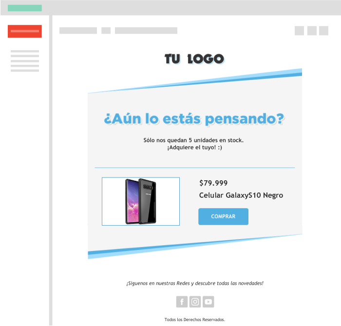 Plantilla de email para carrito abandonado