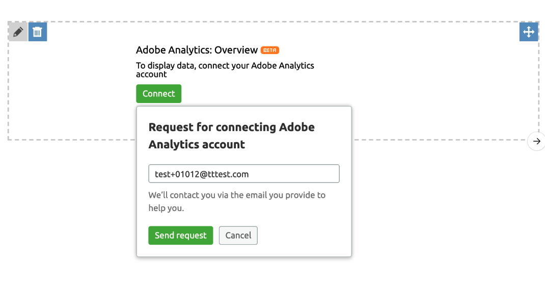 Widget do Adobe Analytics em Meus relatórios