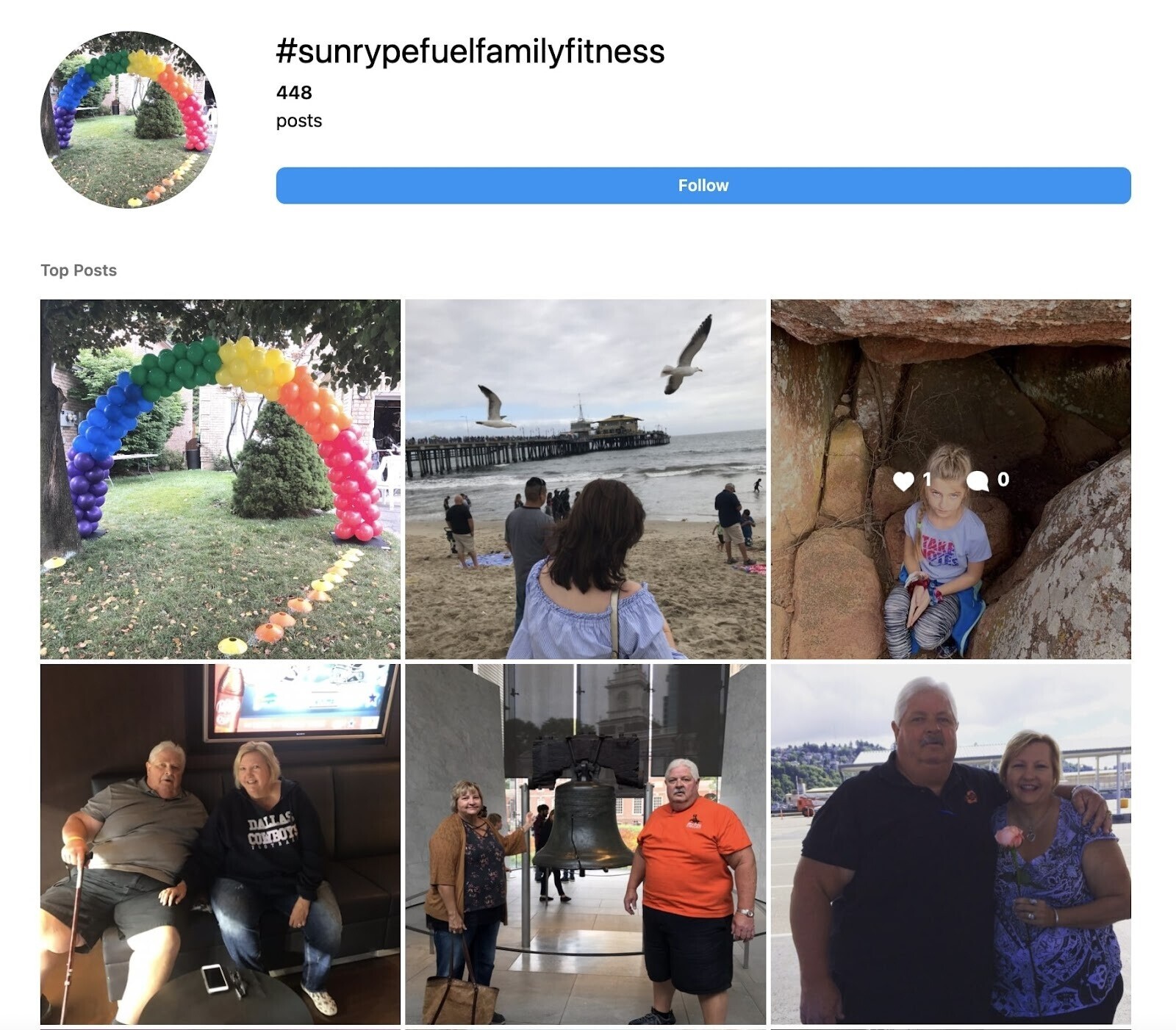 User generated content with a hashtag #sunrypefuelfamilyfitness
