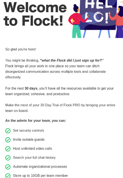 welcome to Flock email