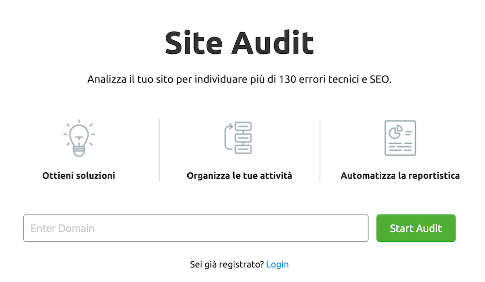 Site Audit: Trovare i broken links con SEMrush