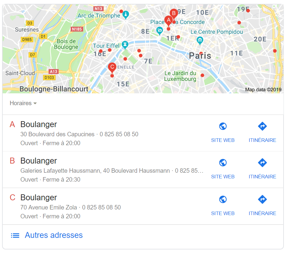 Exemple de recherche géolocalisée