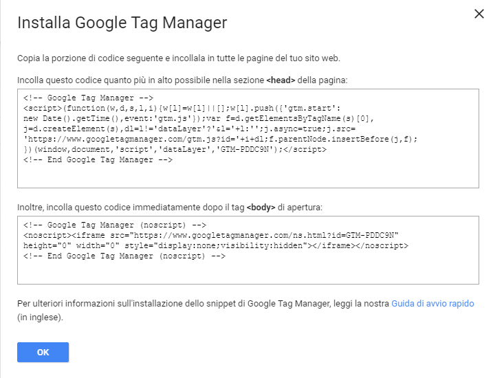 Google Tag Manager: come implementare gli snippet di codice