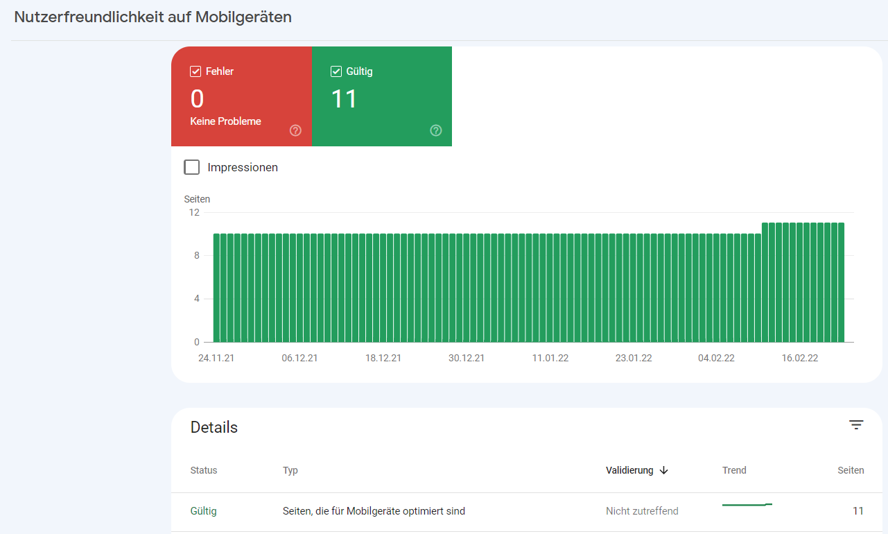 Search Console: Nutzerfreundlichkeit auf Mobilgeräten