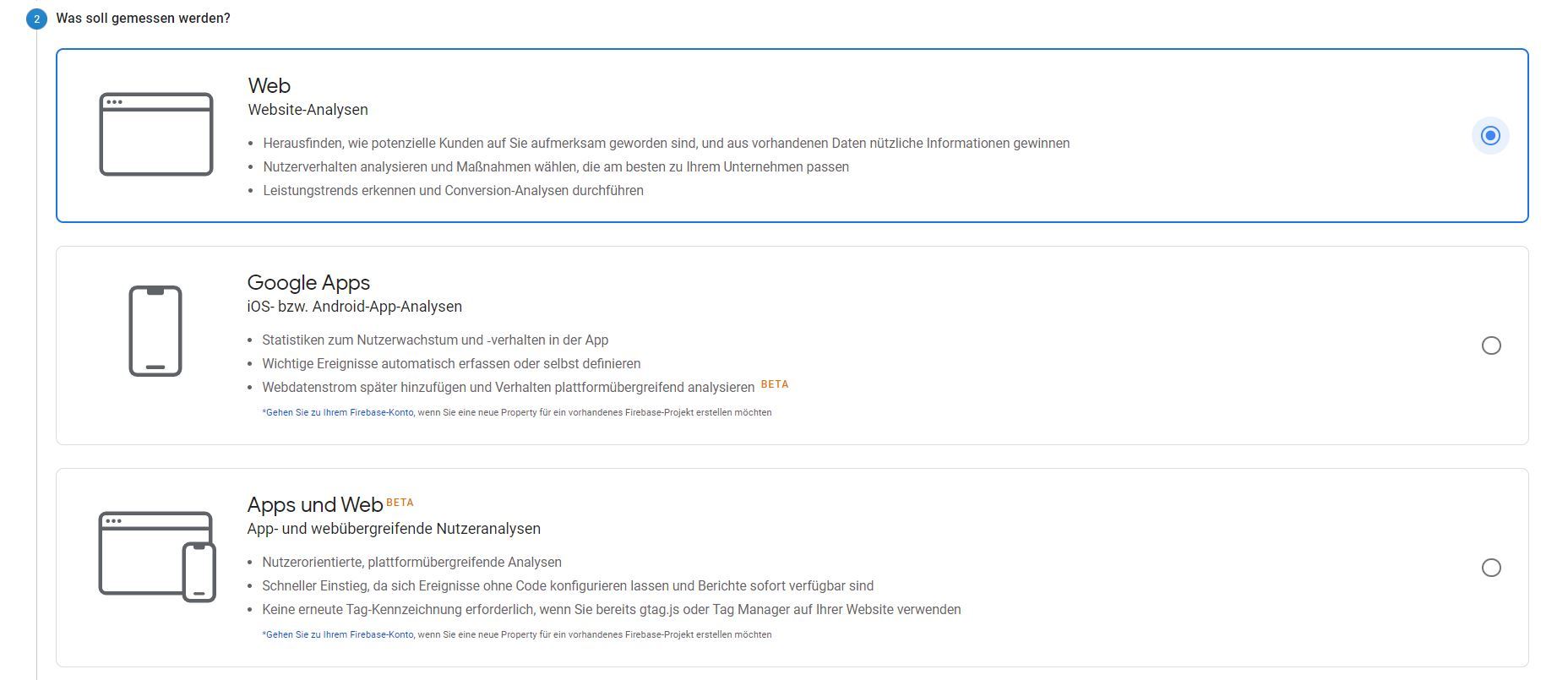 Google Analytics: Messeeinheiten