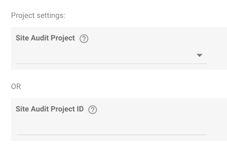 SEMrush connectors for Google Data Studio: Project settings