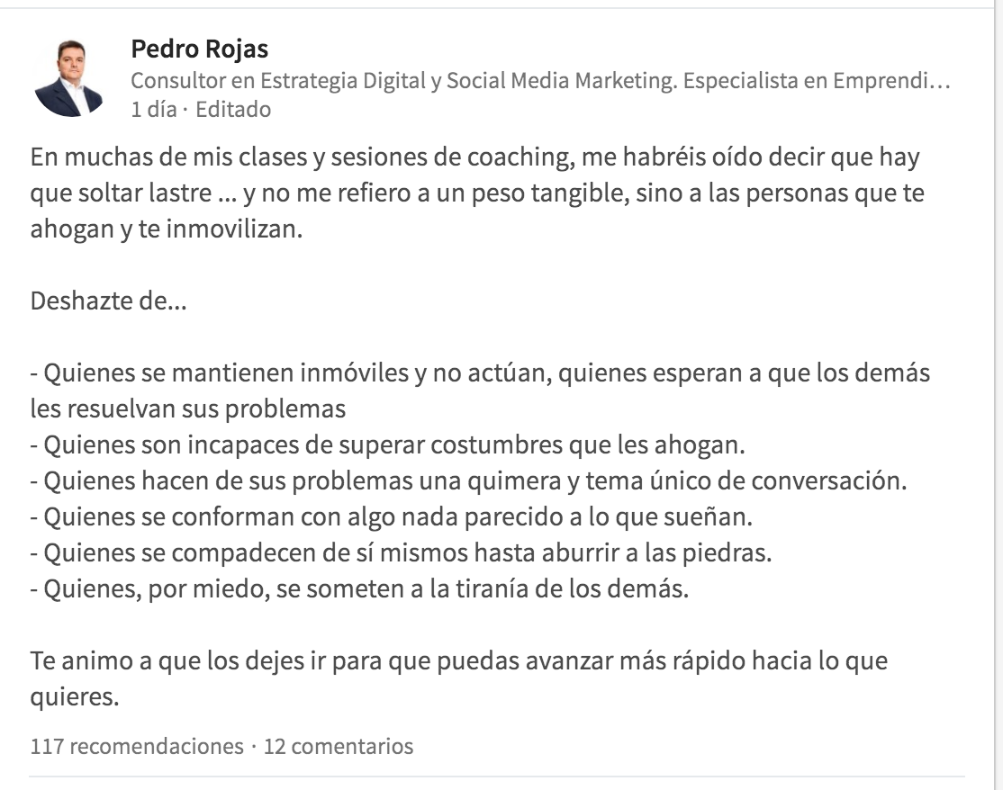 Errores en LinkedIn - Contenido relevante