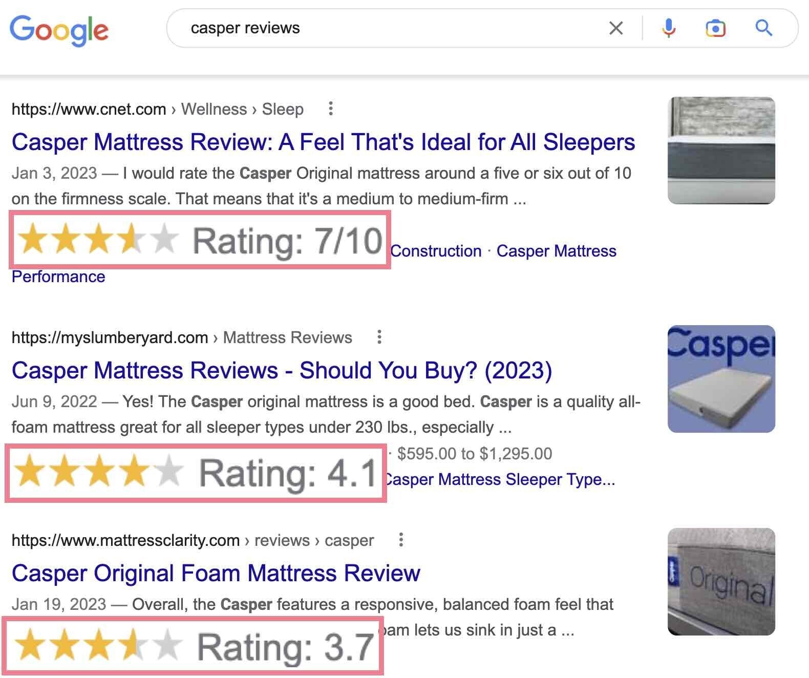 Casper ratings