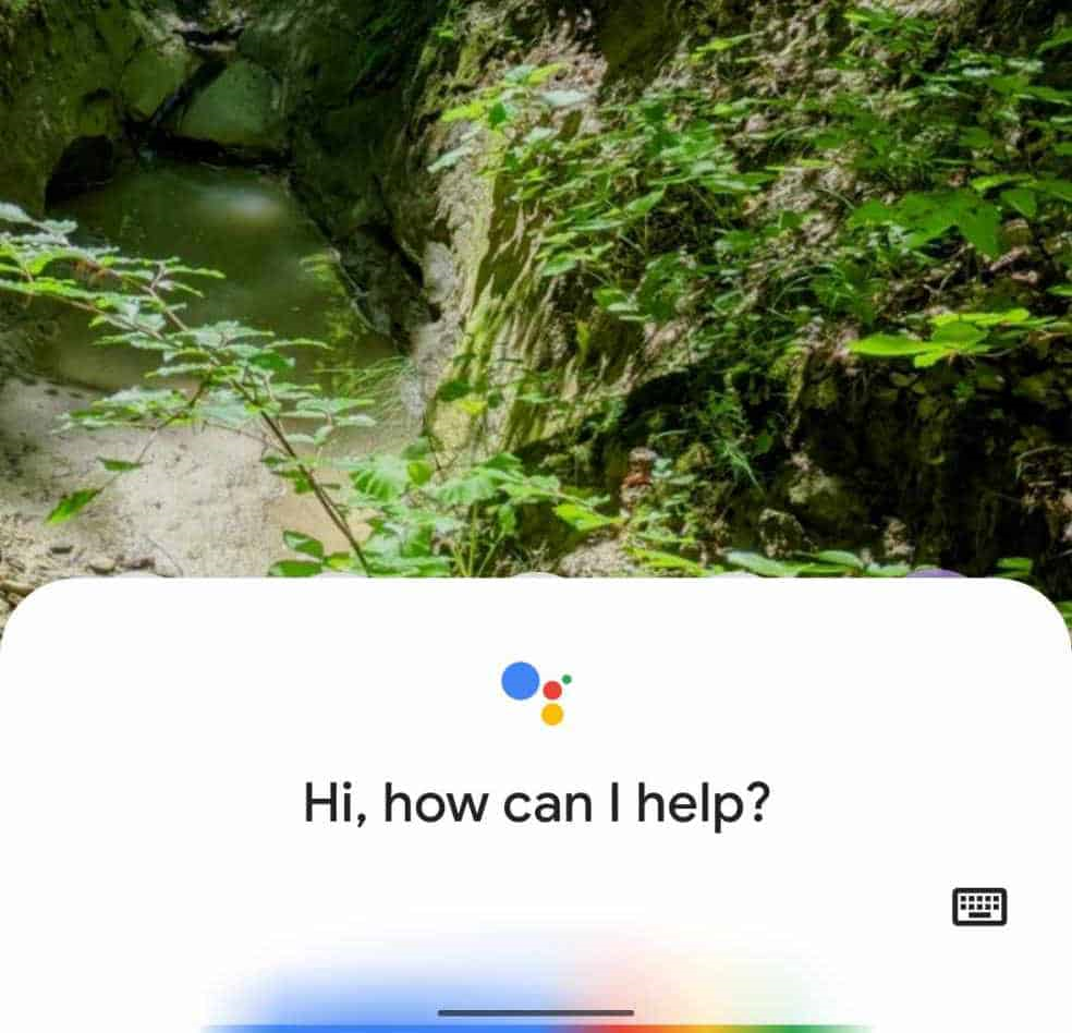 Google Assistant's "Hi, how can I help?" page