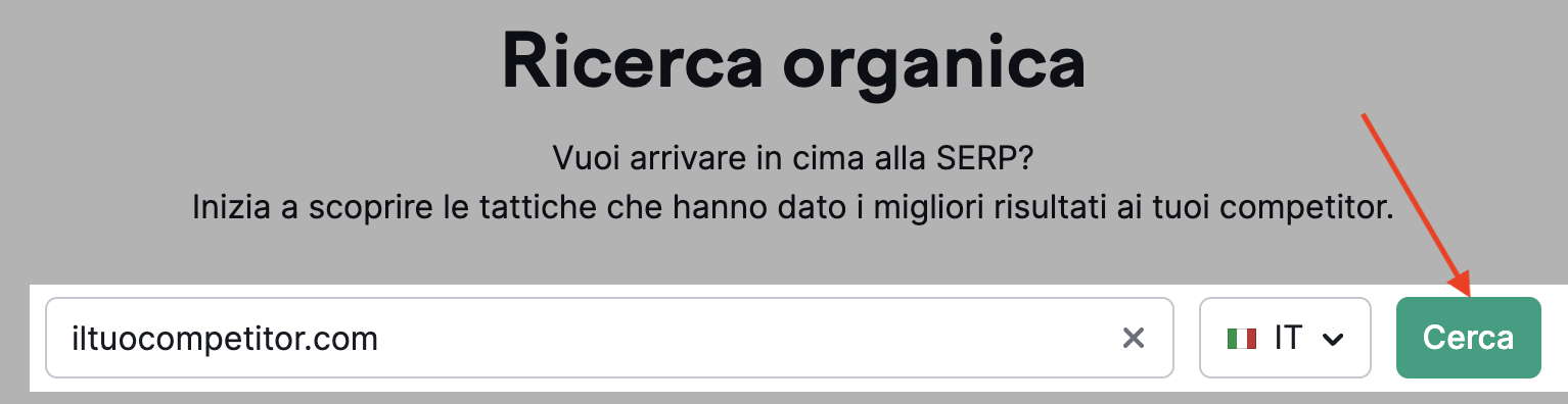 Lo strumento Ricerca organica di Semrush