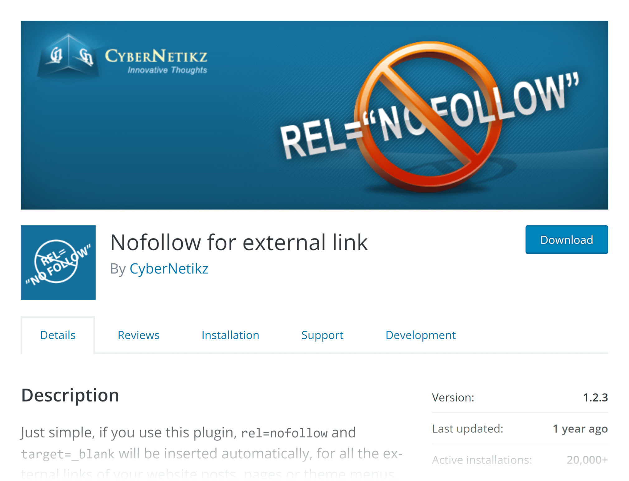 WordPress plugin – Nofollow for external link