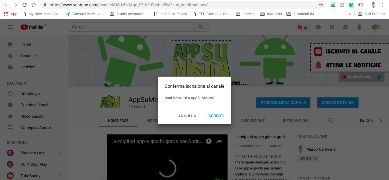 link iscrizione canale youtube