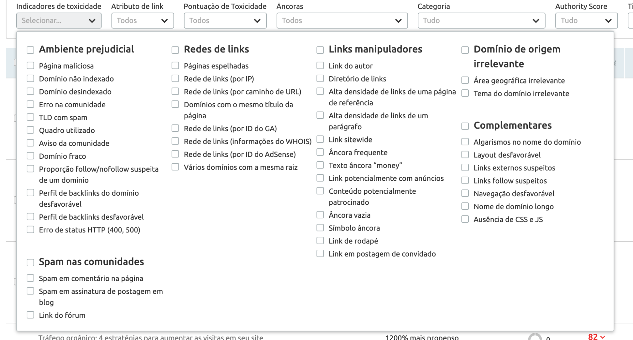 Indicadores de toxicidade