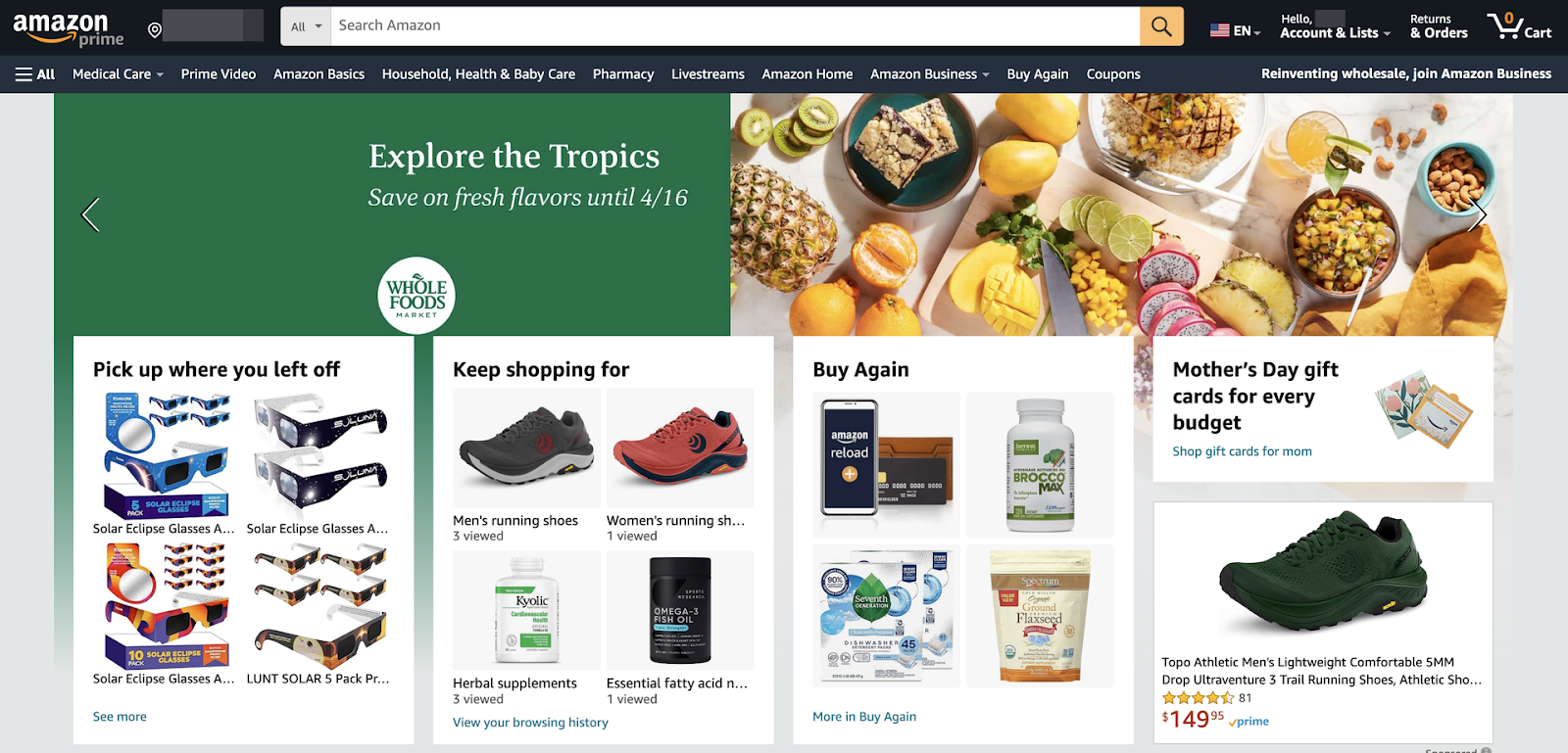 amazon homepage