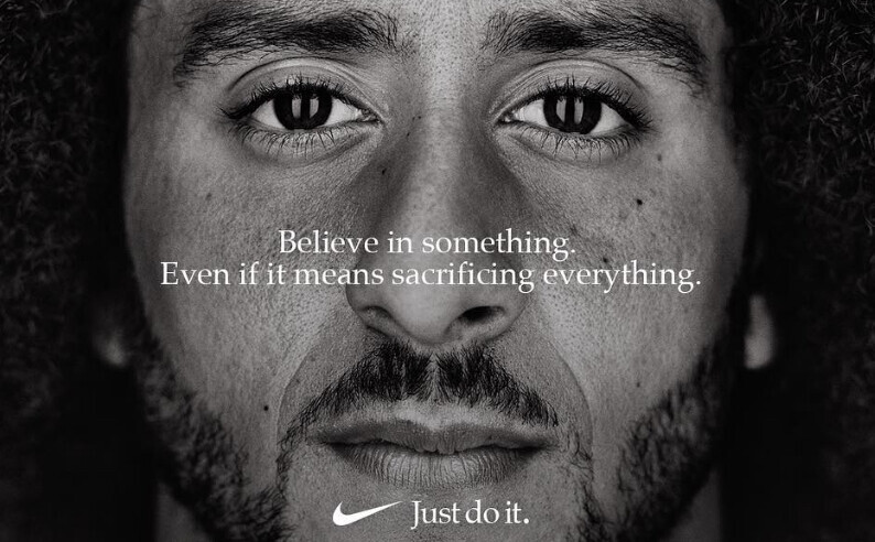 "Believe in so،ing. Even if it means sacrificing everything" Nike tagline