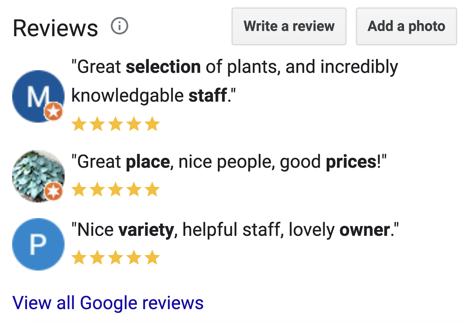 "Reviews" section for "GROW Geneva" business