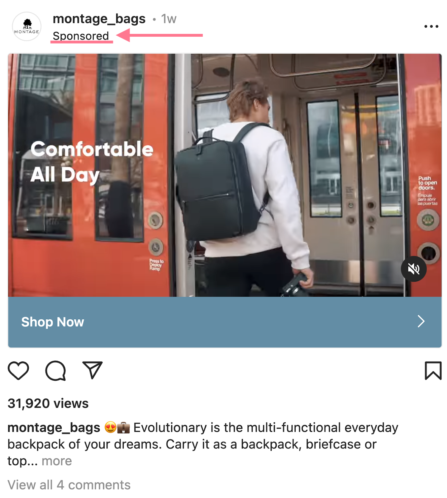 example of sponsored station  connected  Instagram