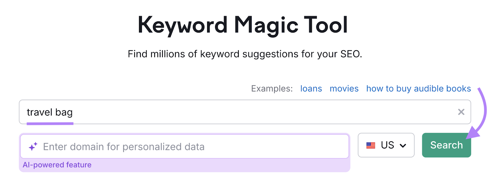 8 Proven Website Marketing Techniques for Growth 2 Keyword is entered into the tool.