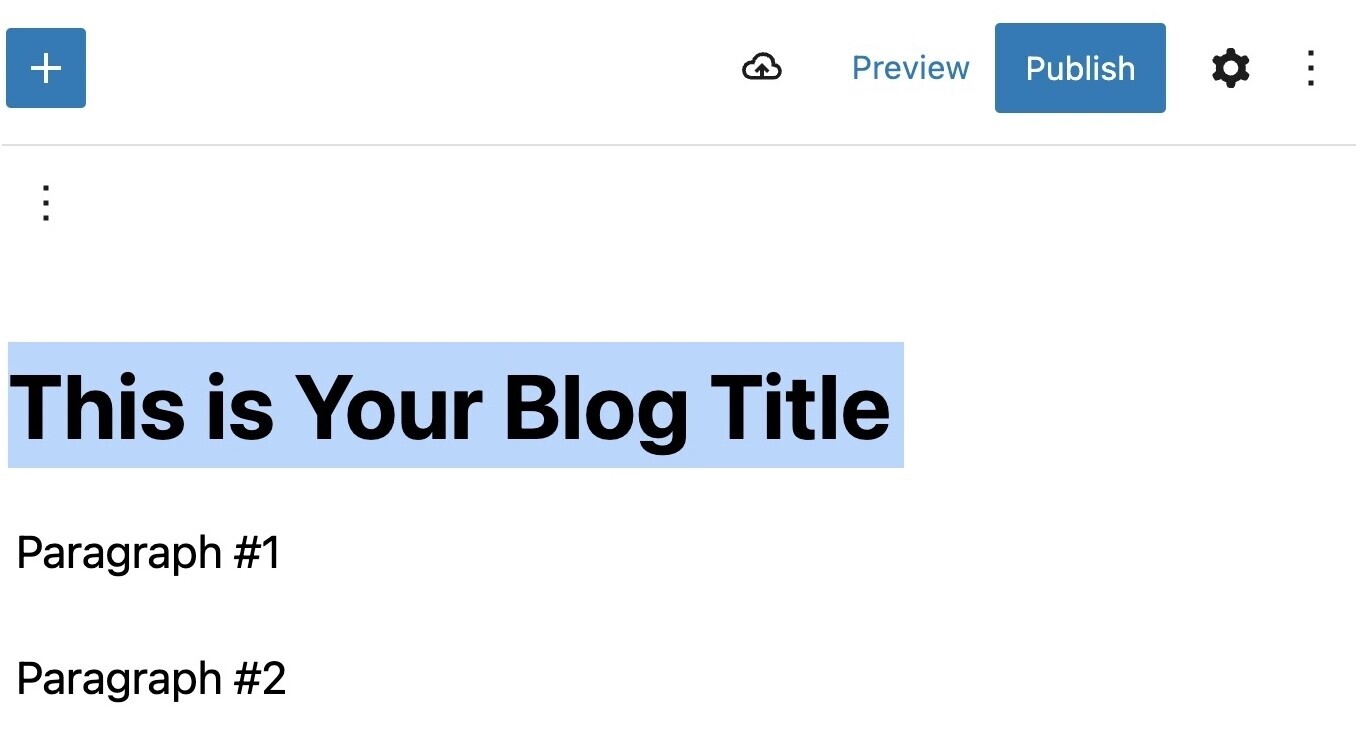 wordpress blog title coded as H1
