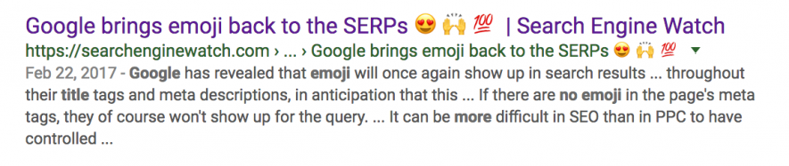 Google supporta gli emoji negli snippet in serp