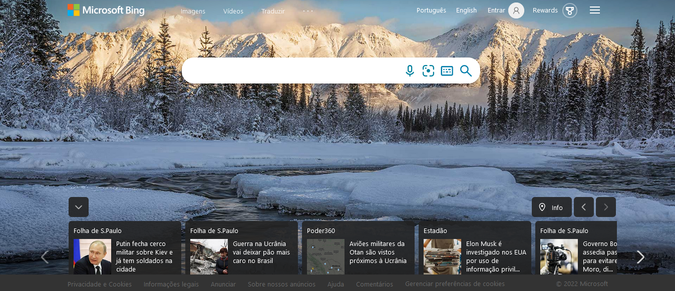 Os 10 principais motores de busca 14 home do bing
