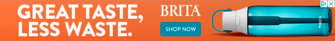 Brita’s banner ad with “Great taste, less waste” copy