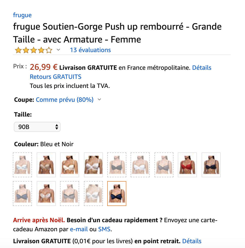 soutien-gorge push-up bleu