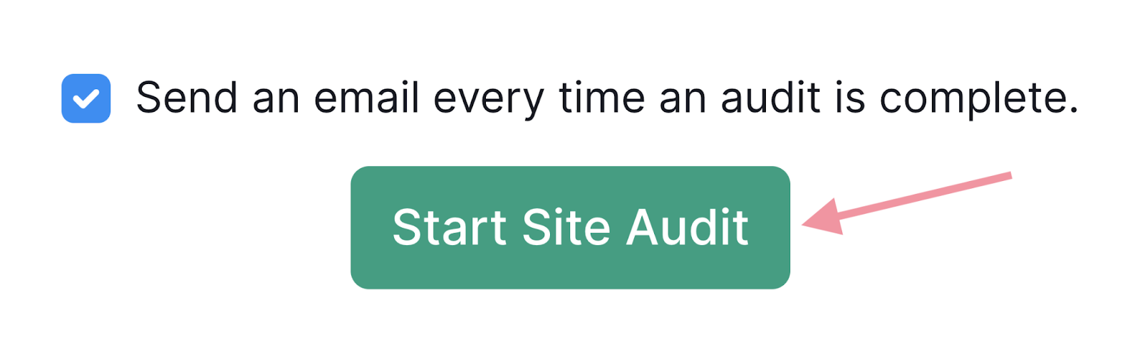 starting the site audit