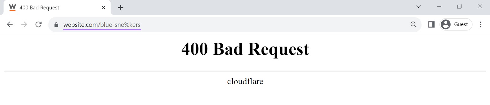 A 400 bad request error page