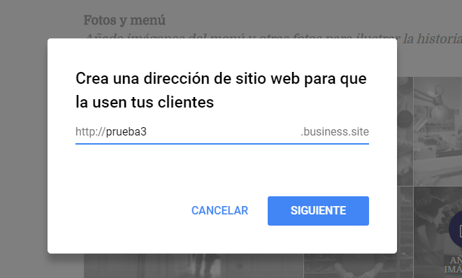 Novedades de Google My Business - Añade una URL