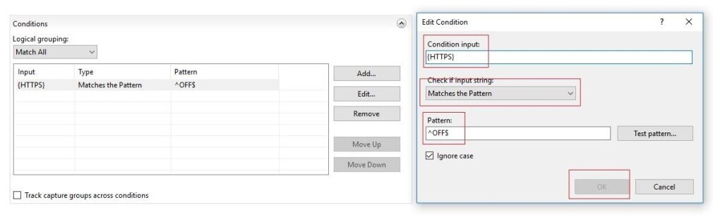 Einstellungen für die HTTPS-Umstellung in Windows IIS