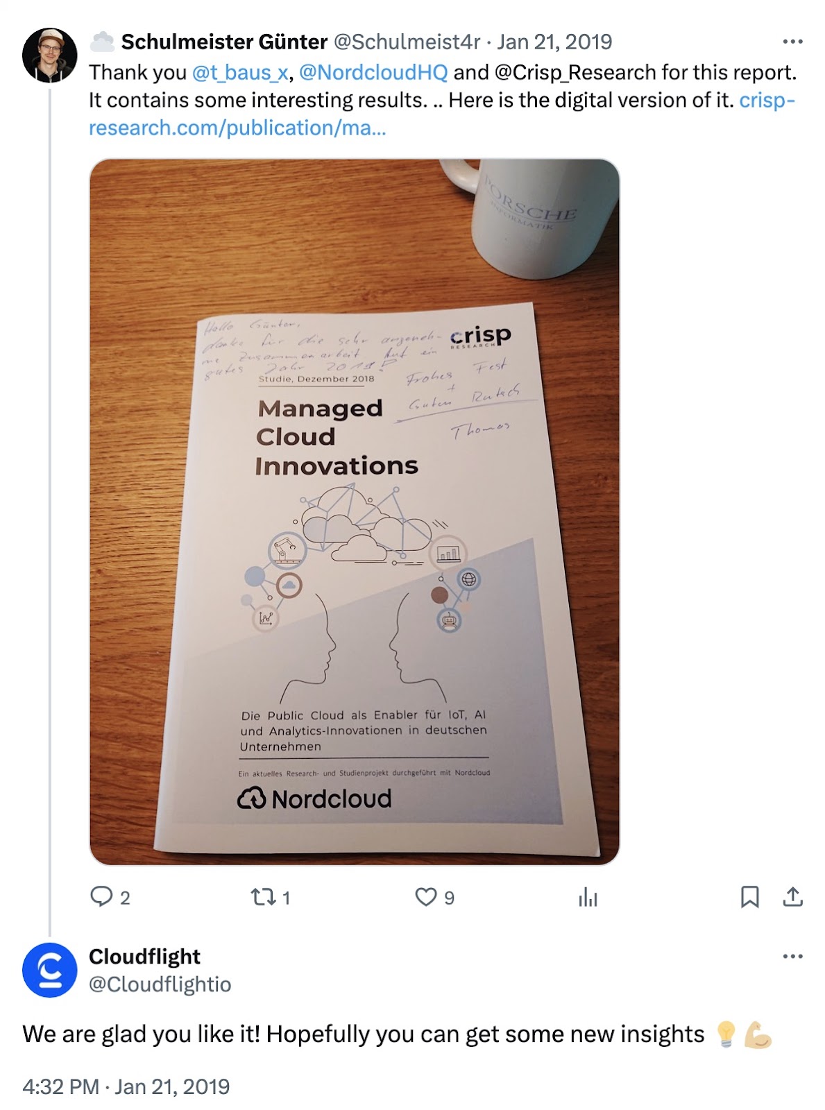 Divante (now Cloudflight Poland) station  connected  X sharing "Managed Cloud Innovations" report