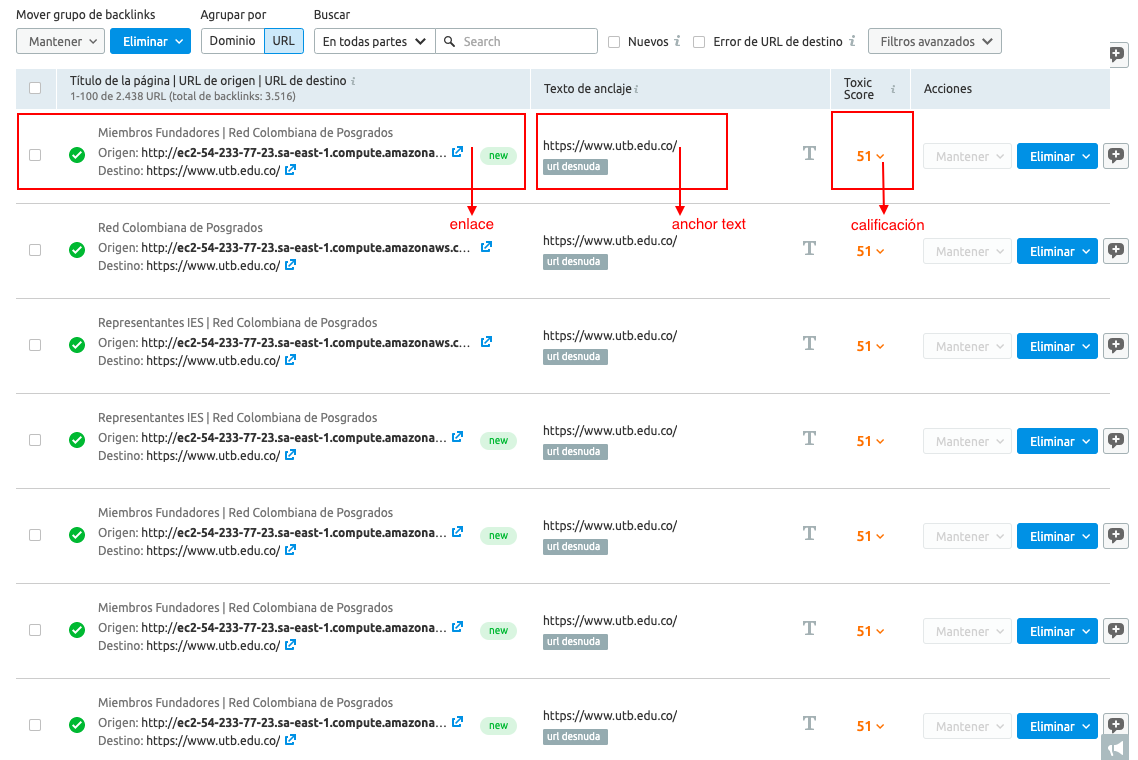 Linkbuilding de calidad - Auditoría de enlaces con SEMrush