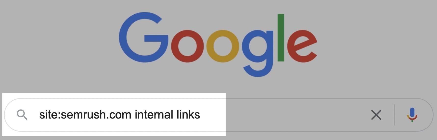 pesquisar no Google as páginas da Semrush sobre links internos