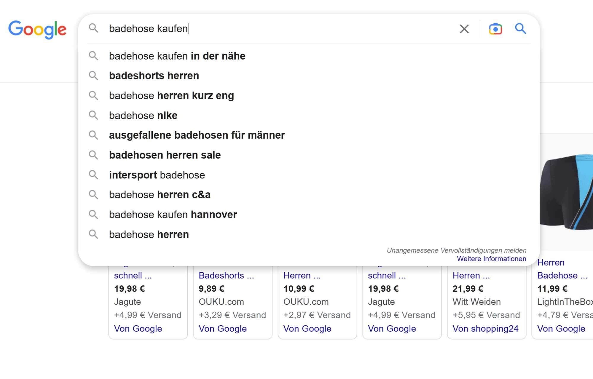 Google Suggest liefert ebenso wie KI-Tools Ideen für Phrasen, die auf der Webseite genutzt und beantwortet werden können