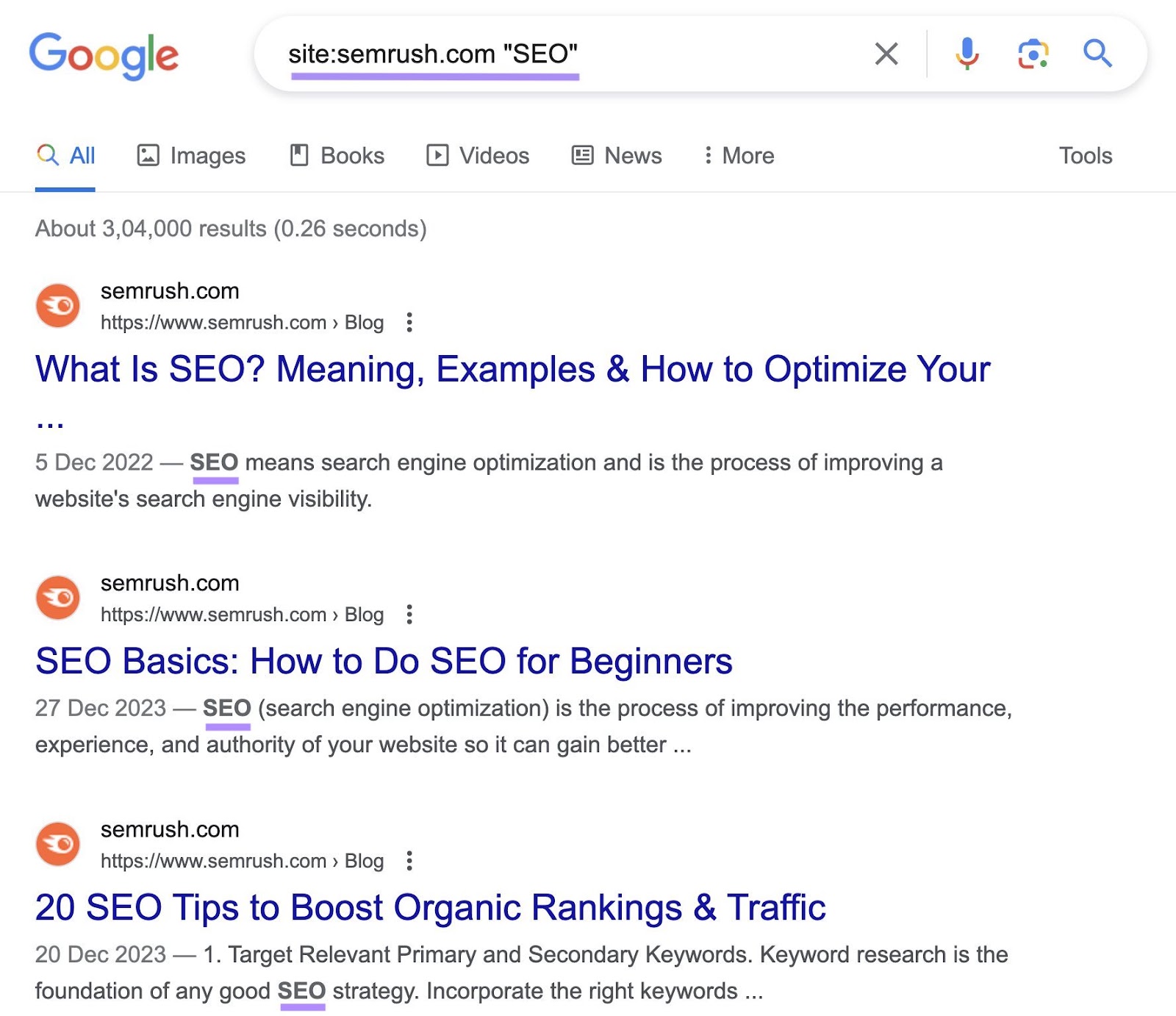 semrush.com "SEO"” tract  search