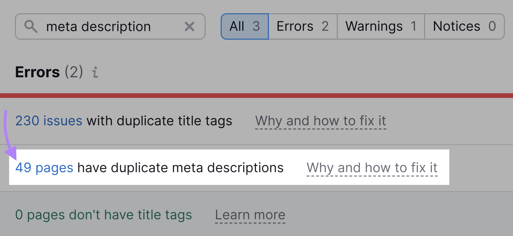 Duplicate meta descriptions error