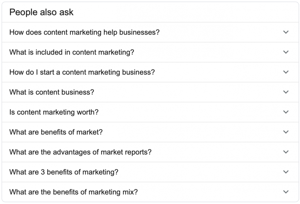 Google’s People Also Ask box with more results