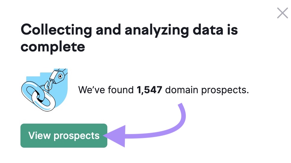 "Collecting and analyzing information  is complete" connection   successful  Link Building Tool